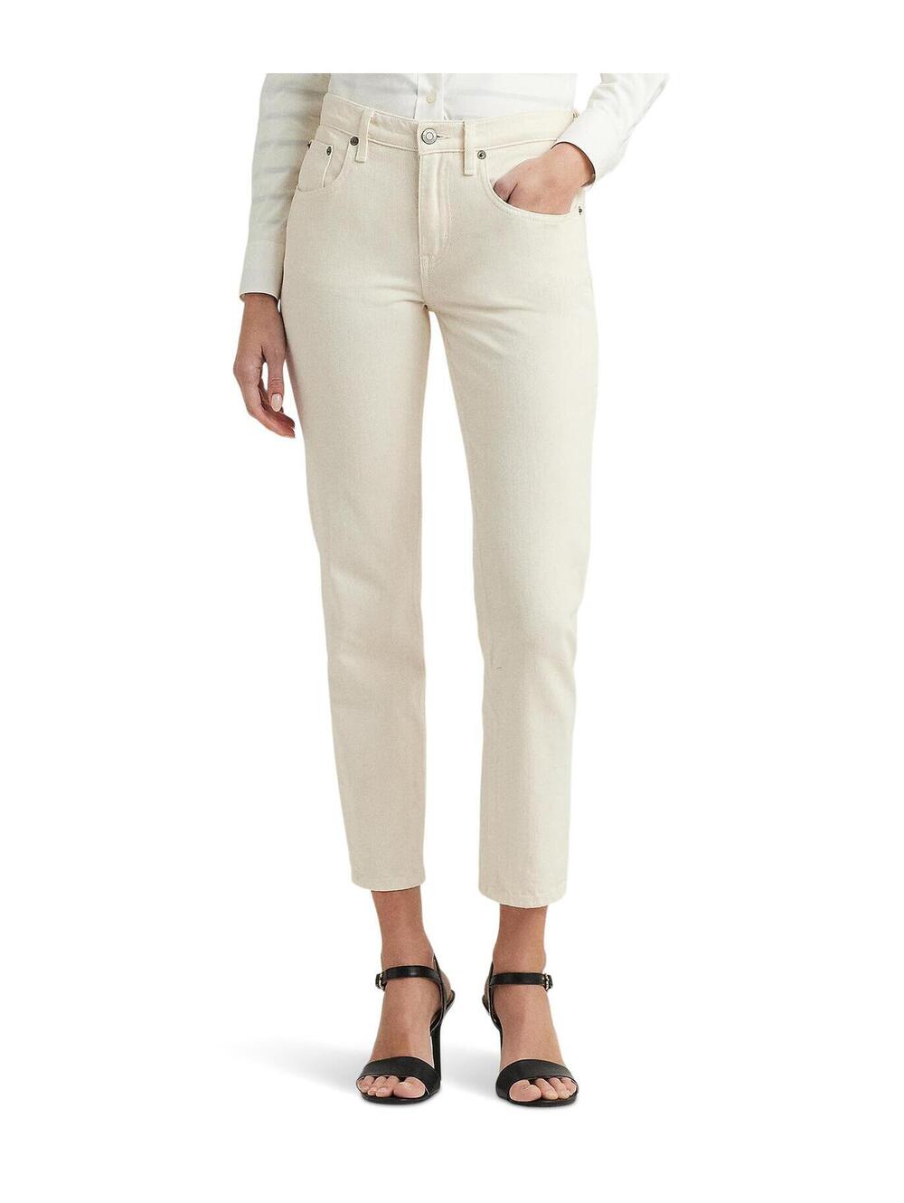 Lauren Ralph Lauren Relaxed Tapered Ankle Jeans Mascarpone Cream Wash 16 28